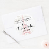 Sticker Rond Tour Eiffel Paris Mariage (Enveloppe)