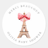 Sticker Rond Tour Eiffel Paris Merci (Devant)
