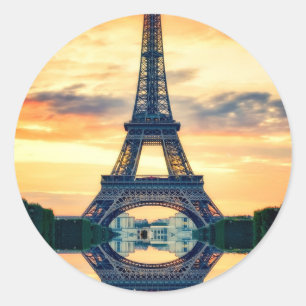 Sticker Rond Tour Eiffel Paris Soirée européenne
