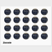Sticker Rond Tour Eiffel Parties scintillant Mariage Merci (Feuille)