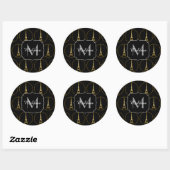 Sticker Rond Tour Eiffel parties scintillant or scintille Monog (Feuille)