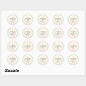 Sticker Rond Tour Eiffel rose mariage Paris Enregistrer la date (Feuille)