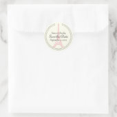 Sticker Rond Tour Eiffel rose mariage Paris Enregistrer la date (Sac)
