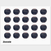 Sticker Rond Tour Eiffel Rose Merci Mariage or Paris (Feuille)