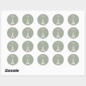 Sticker Rond Tour Eiffel Silhouette (Feuille)