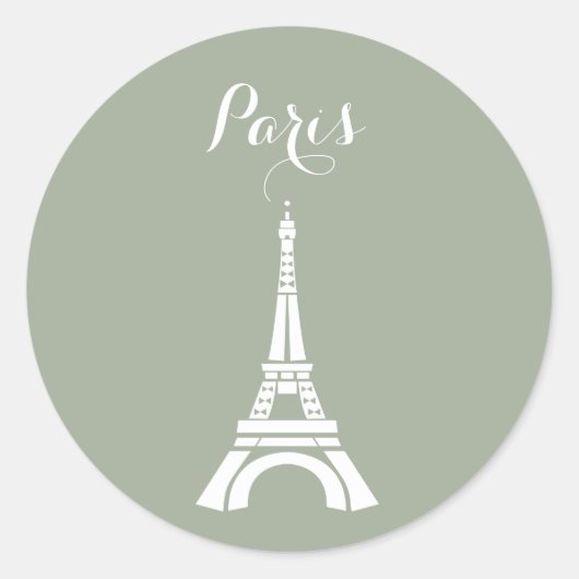 Sticker Rond Tour Eiffel Silhouette (Devant)