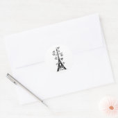 STICKER ROND TOUR ET COEURS EIFFEL PARIS JE T'AIME IMPRIMER (Enveloppe)