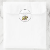 Sticker Rond Tour Lion Fleur de Lis Crest Emblem C (Sac)