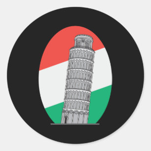 Sticker Rond Tour penchée de l'Italie de Pise
