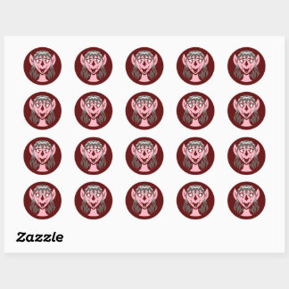 Sticker Rond Tour rose Orc fille
