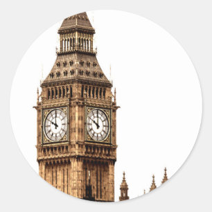 Sticker Rond Tour Sepia Big Ben