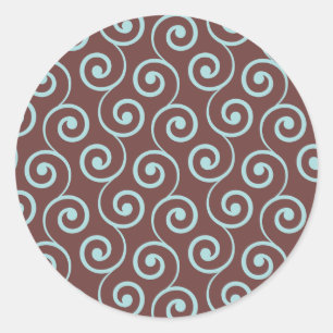 Sticker Rond Tourbillon de chocolat vintage à Aqua