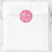 Sticker Rond Tourbillon de coeur rouge et rose (Sac)