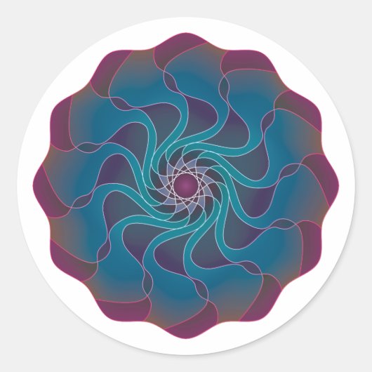 Sticker Rond Tourbillon de fleurs (Devant)