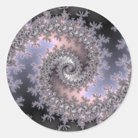 Sticker Rond Tourbillon de glace - Fractal (Devant)