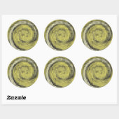 Sticker Rond Tourbillon d'or IV (Feuille)