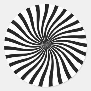 Sticker Rond Tourbillon noir et blanc