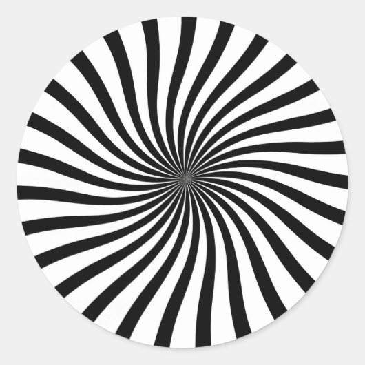Sticker Rond Tourbillon noir et blanc (Devant)