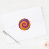 Sticker Rond tourbillon orange violet (Enveloppe)