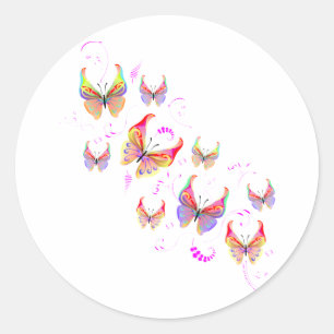 Sticker Rond Tourbillon papillon