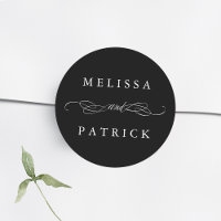 Tourbillonnant Et Script Mariage Noir & Blanc