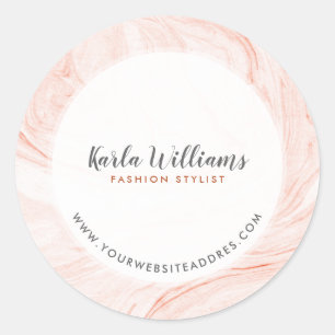 Sticker Rond Tourbillons à marbrures en or rose