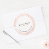 Sticker Rond Tourbillons à marbrures en or rose (Enveloppe)