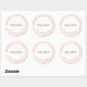 Sticker Rond Tourbillons à marbrures en or rose (Feuille)