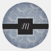 Sticker Rond Tourbillons de monogramme (Devant)