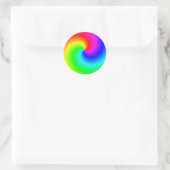 Sticker Rond Tourbillons lumineux arc-en-ciel (Sac)