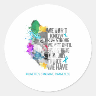 Sticker Rond Tourette's Syndrome Awareness Ribbon Support Cadea