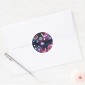Sticker Rond Tourmaline Opal Celestial Moon Luxury Aesthetic (Enveloppe)