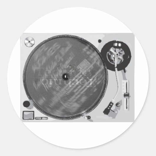Sticker Rond Tourne-disque DJ (Devant)