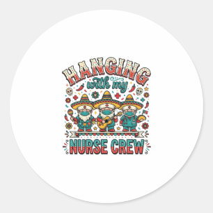 Sticker Rond Tournée avec mon équipe d'infirmières Fiesta Chemi
