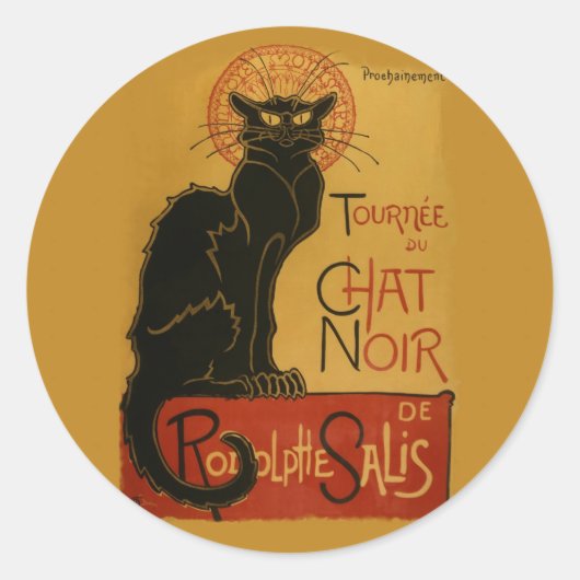 Sticker Rond Tournee de Conversation Noir Chat noir (Devant)