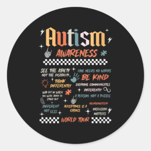 Sticker Rond Tournée mondiale de sensibilisation à l'autisme fé