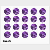 Sticker Rond Tourner 40 Abstrait violet géométrique 40e anniver (Feuille)