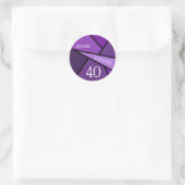 Sticker Rond Tourner 40 Abstrait violet géométrique 40e anniver (Sac)