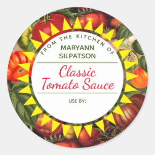 Sticker Rond Tourner des tomates personnalisées depuis la cuisi