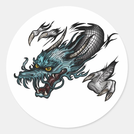 Sticker Rond Tourner du dragon (Devant)
