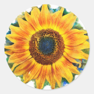 Sticker Rond Tournesol