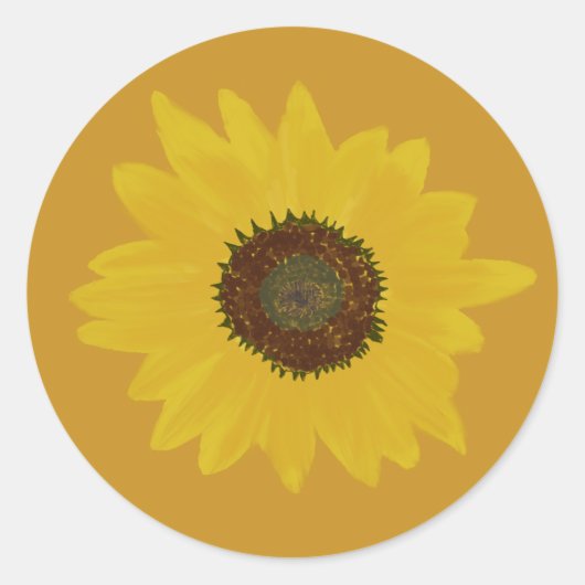 Sticker rond tournesol (Devant)