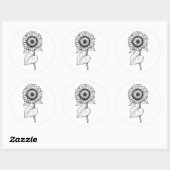 Sticker Rond Tournesol (Feuille)