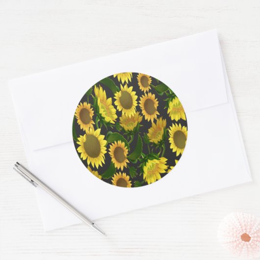Sticker Rond Tournesol (Enveloppe)