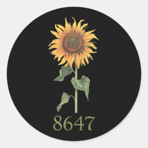 Sticker Rond Tournesol 8647 86 47 Subtle Anti Trump Floral Boho