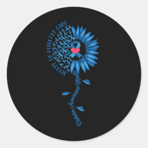 Sticker Rond Tournesol à ruban bleu Novembre Sensibilisation au