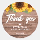 Sticker Rond Tournesol automne | BABY SHOWER (Devant)