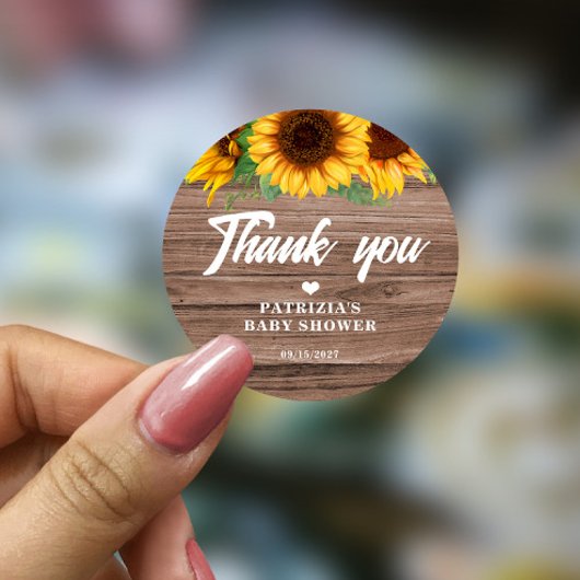 Sticker Rond Tournesol automne | BABY SHOWER