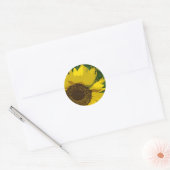 Sticker Rond Tournesol Beau Artiste Fleur Jaune Lumineuse (Enveloppe)