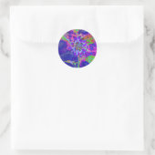 Sticker Rond Tournesol bleu Abstrait | retro funky (Sac)